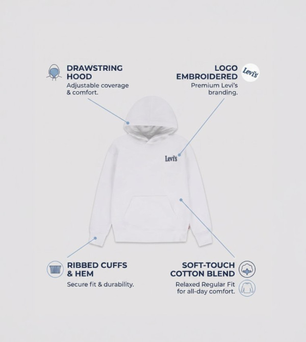 Levi's  Winterwear & Outerwear - White Hoodies
