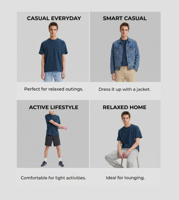 Levi's  Clothing - Blue Round Neck T-Shirts
