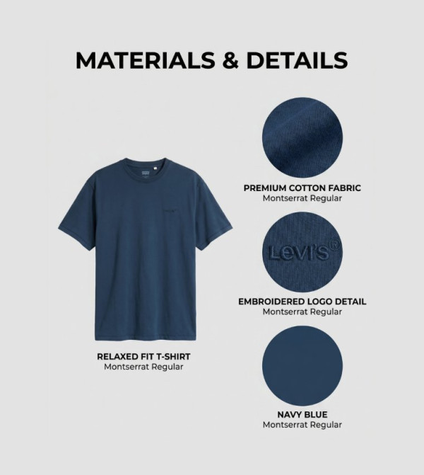 Levi's  Clothing - Blue Round Neck T-Shirts
