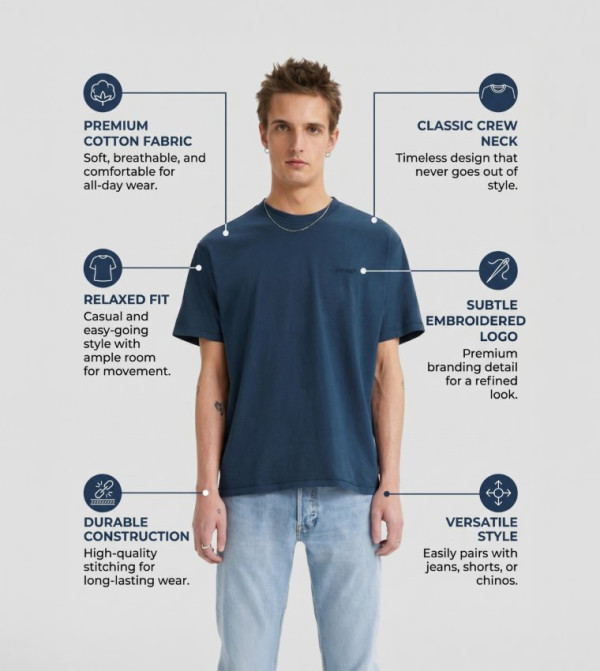 Levi's  Clothing - Blue Round Neck T-Shirts