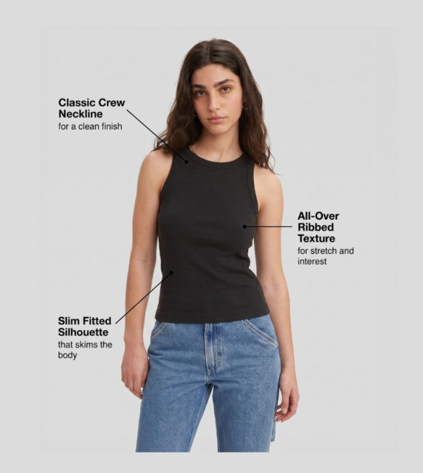 ليفايز  توبات بلا أكمام  - أسود Sleeveless Tops