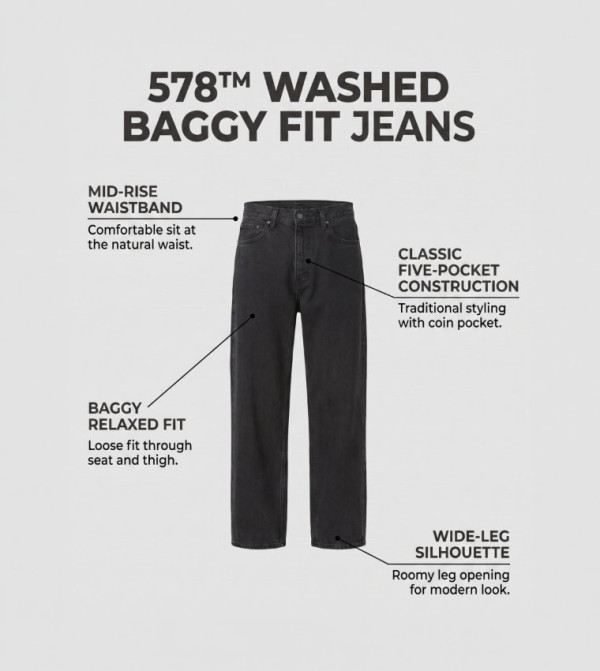ليفايز  جينزات واسعة  - أسود Relaxed Jeans