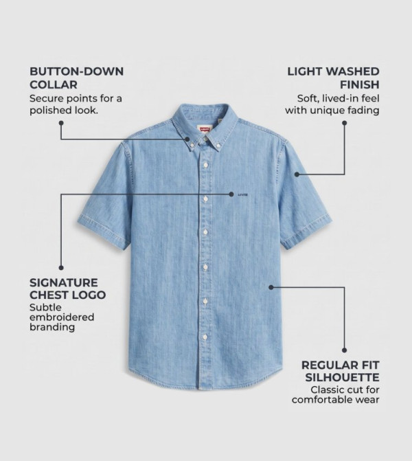 Levi's  heatwave-ready-m - Blue Short Sleeves