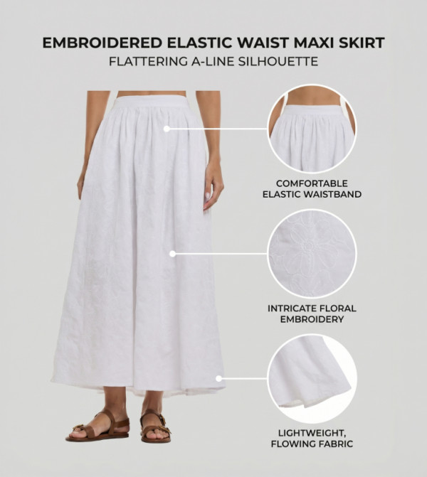 BCBG  Clothing - White Maxi Skirts