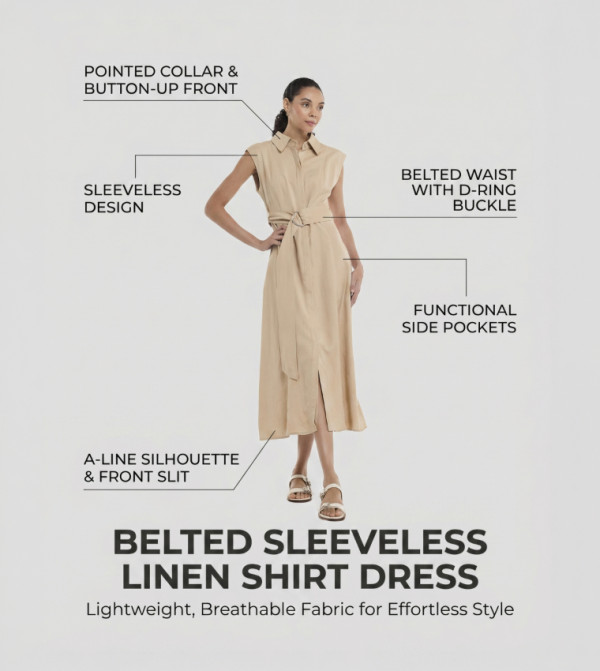 BCBG  Shirt & T-Shirt Dresses - Beige Shirt & T-Shirt Dresses