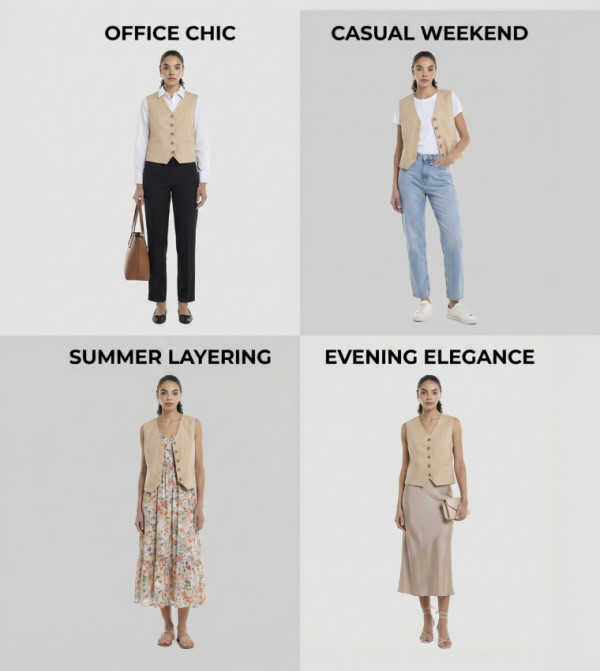 BCBG  neutral-tailoring - Beige Waistcoats