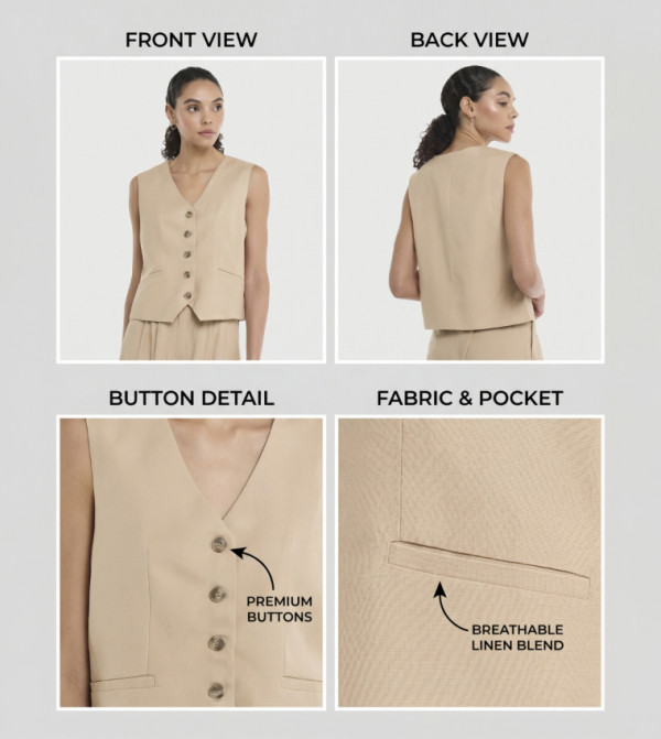 BCBG  neutral-tailoring - Beige Waistcoats