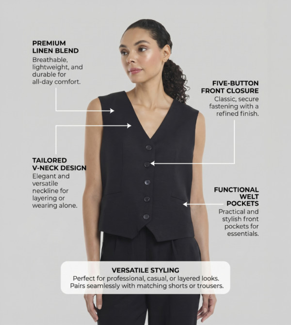 BCBG  Waistcoats - Black Waistcoats