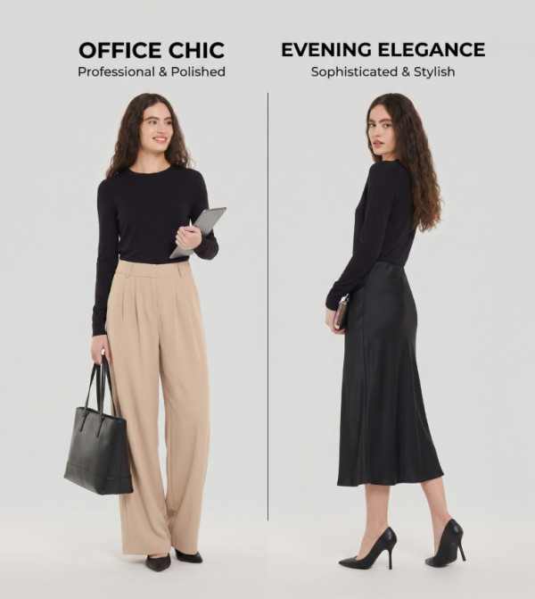 BCBG  Sweaters & Cardigans - Black Round Neck Sweaters