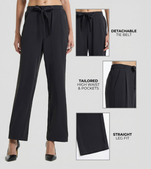 BCBG  apr26-capsule - Black Casual Pants