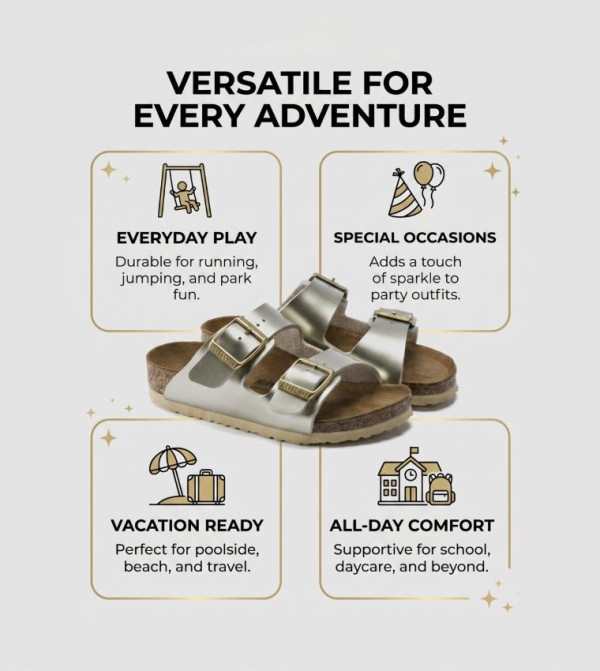 Birkenstock  Flat Sandals - Gold Casual Sandals