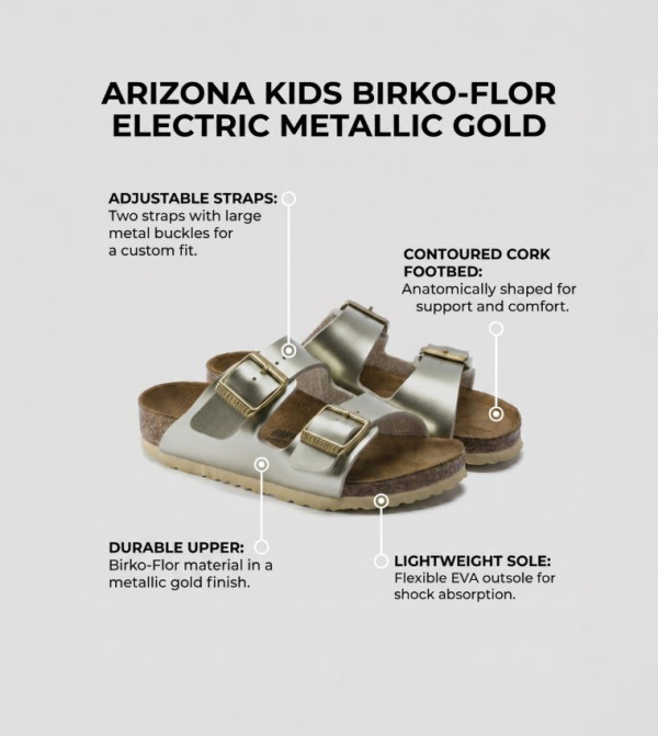 Birkenstock  Flat Sandals - Gold Casual Sandals