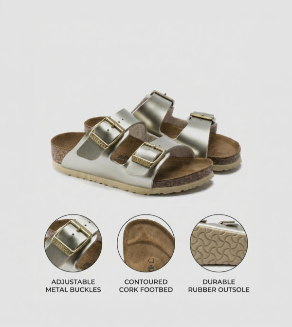 Birkenstock  Flat Sandals - Gold Casual Sandals
