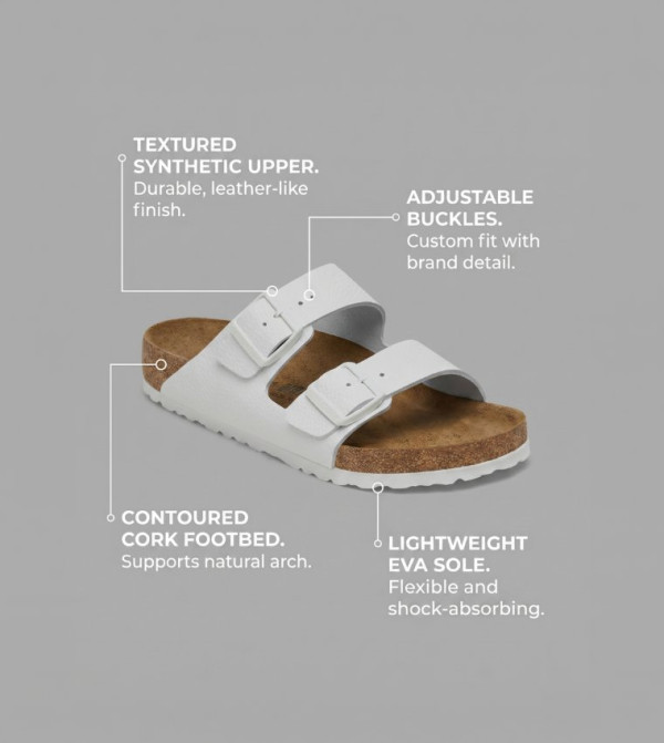 بيركنستوك أحذية - أبيض Flat Sandals