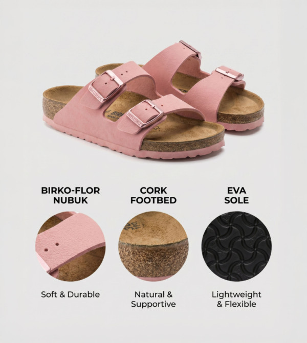 بيركنستوك  birkenstock-arizona - وردي صنادل كاجوال