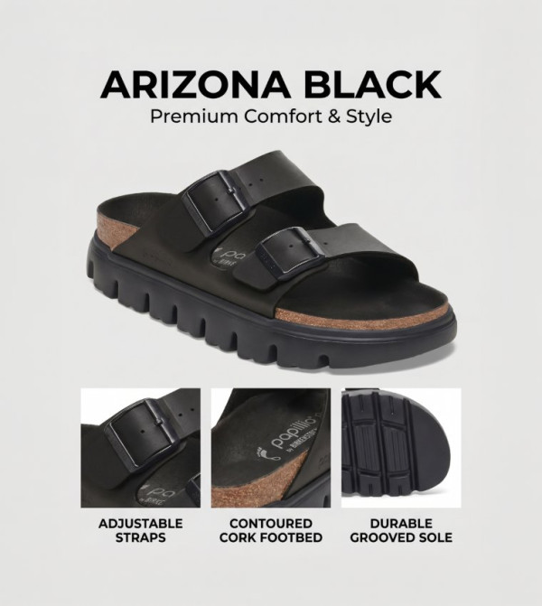 Birkenstock Flat Sandals - Black Flat Sandals