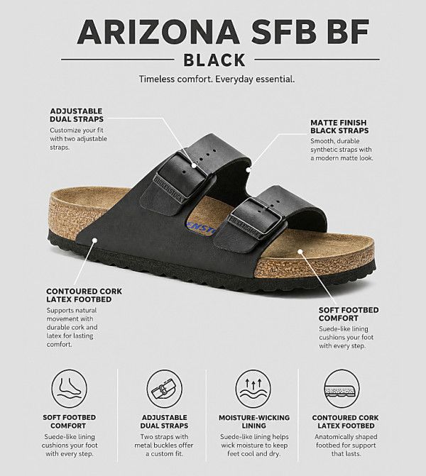 Birkenstock birkenstock-arizona - Black Casual Sandals