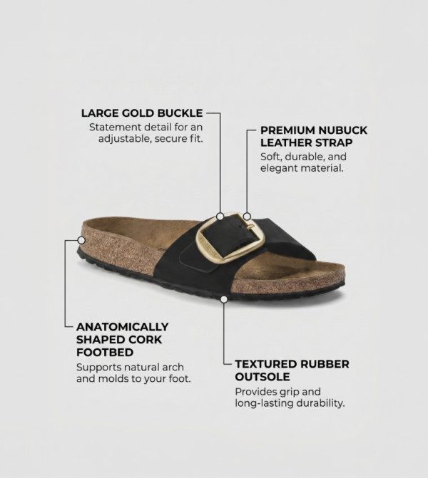Birkenstock - Black Flat Sandals