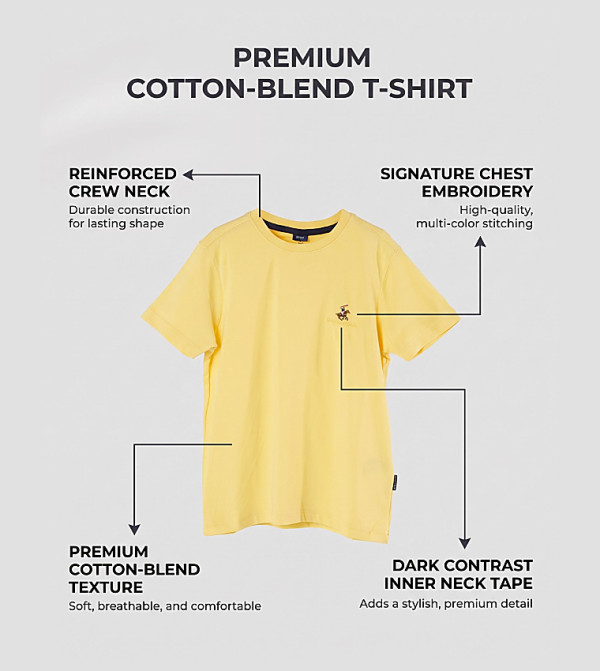 Beverly Hills Polo Club  T-Shirts - Yellow T-shirts