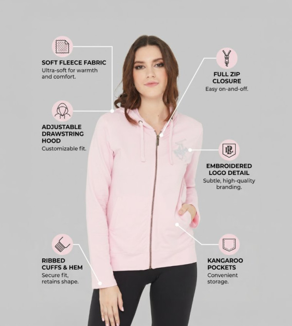 Beverly Hills Polo Club  Clothing - Pink Fashion Hoodie