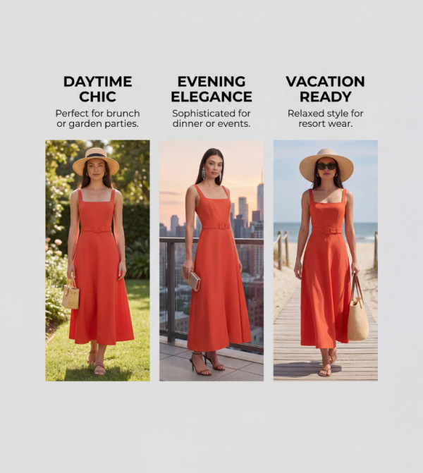 Forever New  Midi Dresses - Red Midi Dresses