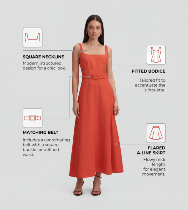 Forever New  Midi Dresses - Red Midi Dresses