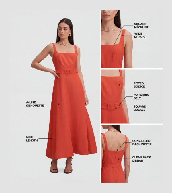 Forever New  Midi Dresses - Red Midi Dresses