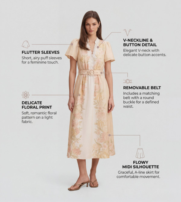 Forever New Forever New - Beige Midi Dresses