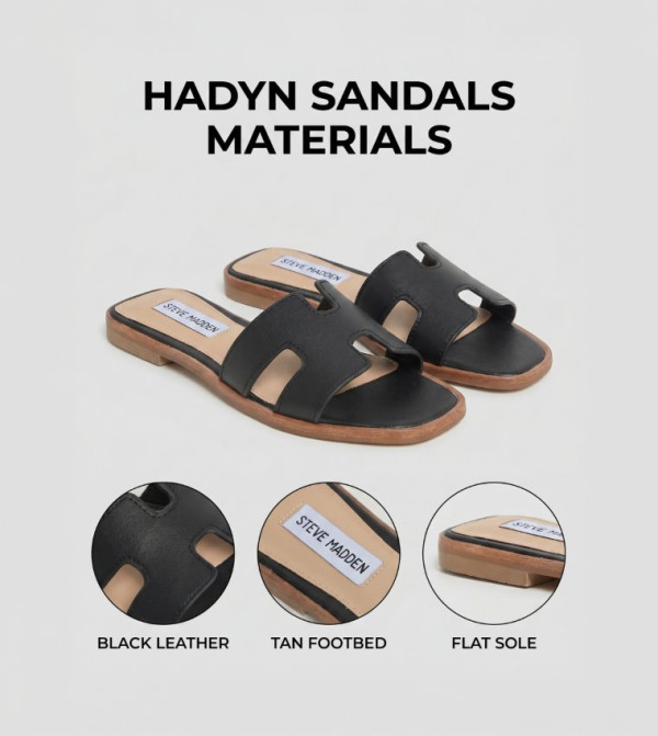Steve Madden  vacation-loading-w - Black Flat Sandals