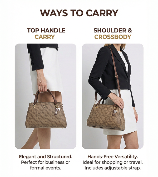 Guess  Satchel Bags - Brown Satchel Bags