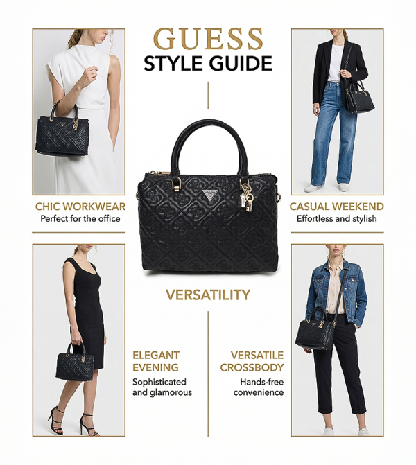 Guess  Satchel Bags - Black Satchel Bags