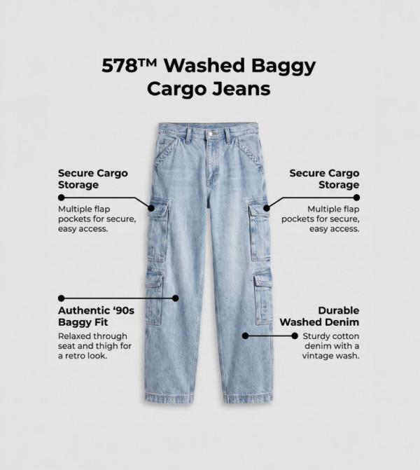 ليفايز  relaxed-denim-cargo - أزرق فاتح Relaxed Jeans