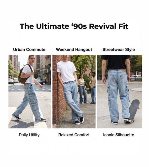 ليفايز  relaxed-denim-cargo - أزرق فاتح Relaxed Jeans