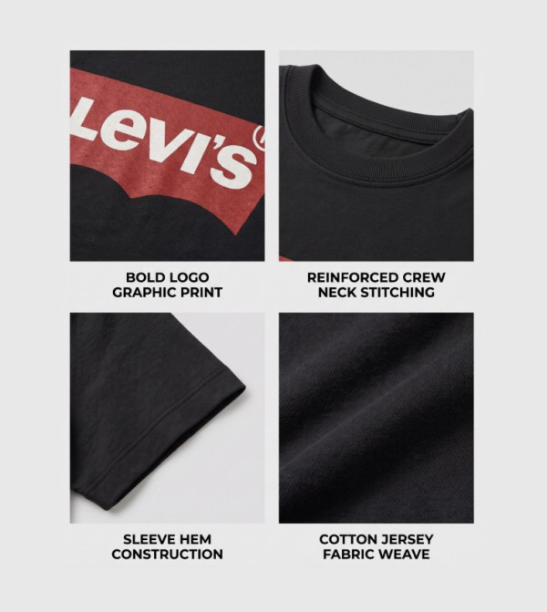 Levi's  T-Shirts - Black Short Sleeve T-Shirts