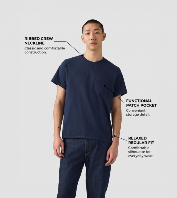 ليفايز  utility-workwear - كحلي Round Neck T-Shirts