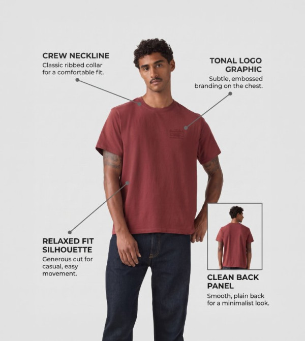 ليفايز  تيشرتات وبلايز - أحمر Round Neck T-Shirts