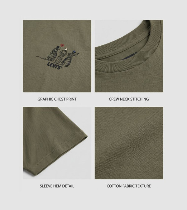 ليفايز  تيشيرتات كاجوال - أخضر Round Neck T-Shirts