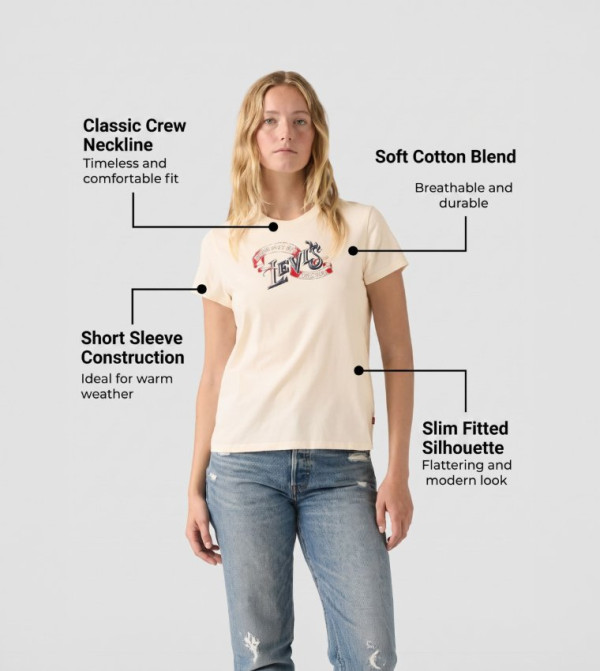 ليفايز  ملابس - كريمي  Short Sleeve T-Shirts