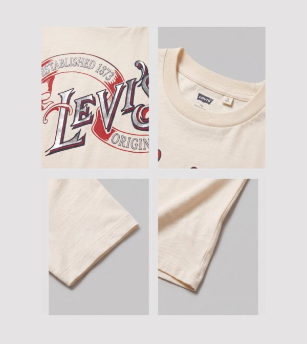 ليفايز  ملابس - كريمي  Short Sleeve T-Shirts