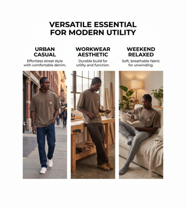 ليفايز  utility-workwear - بني  Round Neck T-Shirts