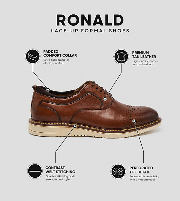 هاش بابيز  أحذية رسمية  - حنطي Formal Lace-Up Shoes