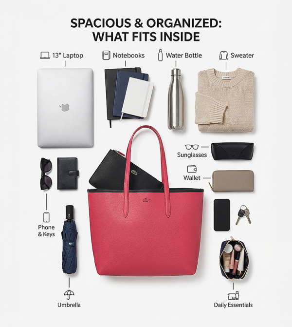 Lacoste - Black Tote Bags