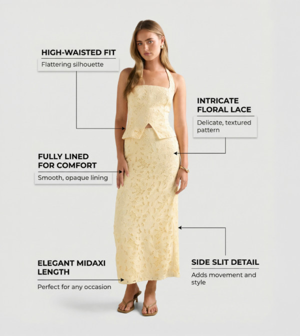 فوريفر نيو فوريفر نيو - أصفر Midi Skirts