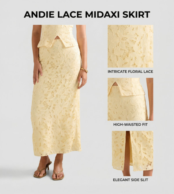 فوريفر نيو فوريفر نيو - أصفر Midi Skirts