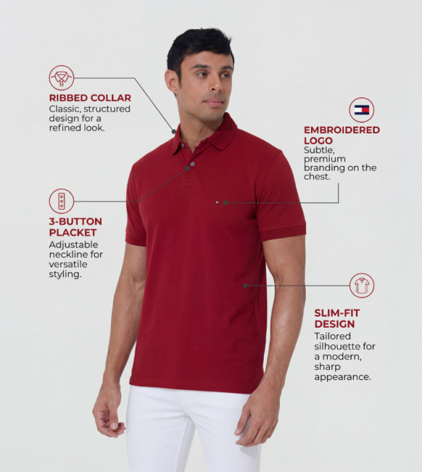 تومي هيلفيغر  ملابس - أحمر قمصان بولو