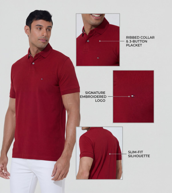 تومي هيلفيغر  ملابس - أحمر قمصان بولو