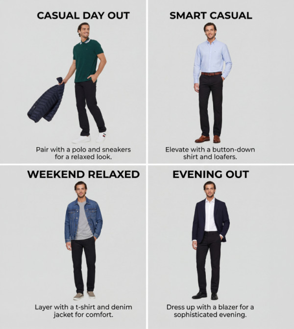 تومي هيلفيغر  بناطيل تشينو - أسود Chinos