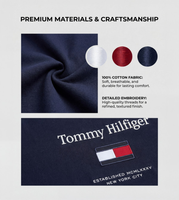 Tommy Hilfiger  Clothing - Navy Round Neck T-Shirts