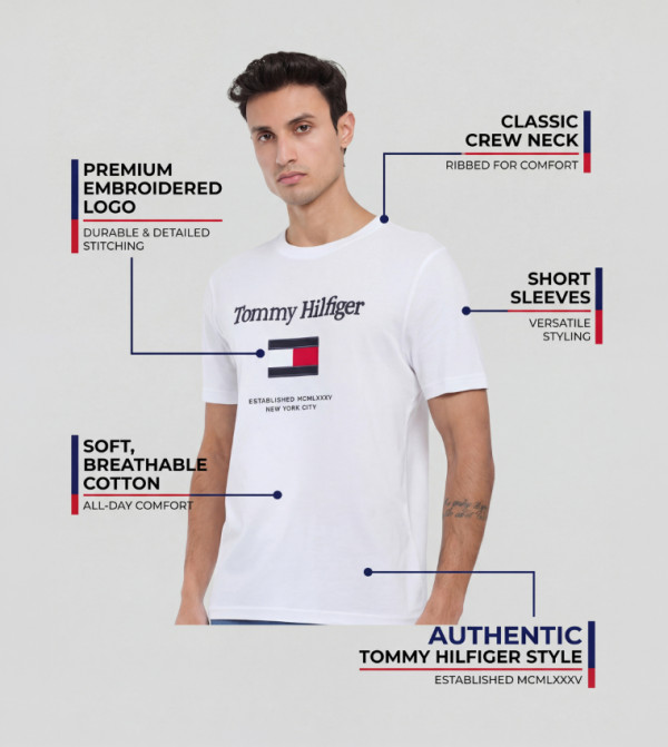 Tommy Hilfiger Tommy Hilfiger - White Round Neck T-Shirts