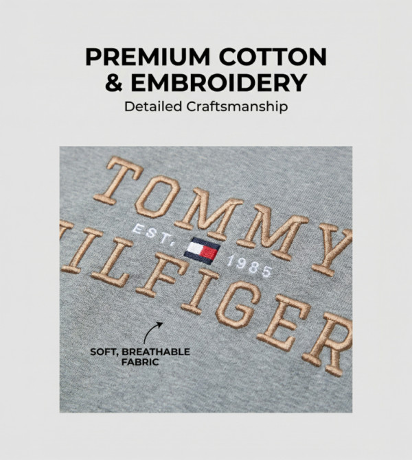 Tommy Hilfiger Tommy Hilfiger - Grey Round Neck T-Shirts